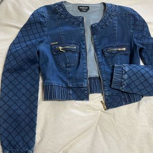 Bebe Jean Cropped Jacket